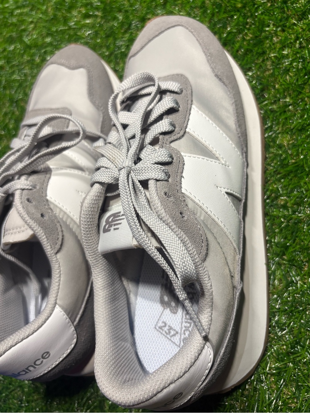 New Balance Women's Gray and White Casual Runner Sneakers